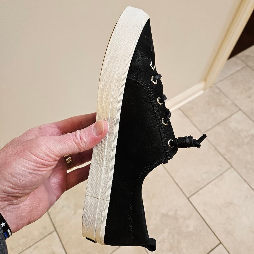 Sperry Women's Crest Vibe Plushwave Black Snake Nubuck Leather Sneakers, Sz 9 - Picture 11 of 16